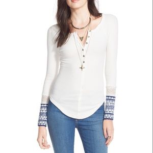 Free people newbie ski lodge cuff thermal top.
